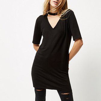 Black oversized choker T-shirt